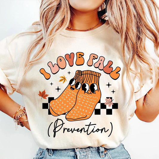 I Love Fall Prevention, Fall Nurse Shirt, Fall Graphic Tee, Autumn Shirt, Physical Therapy, OT Shirt, Thanksgiving Nurse Shirt, Nurse Gift