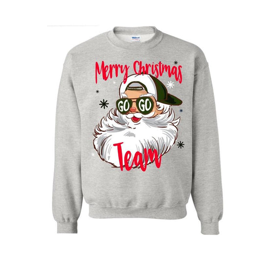 Merry Christmas football game day Santa Casual Cotton Crew Neck Tshirt hoodie