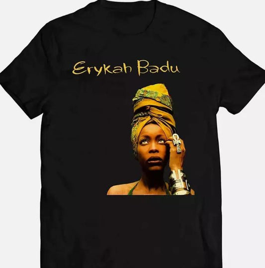 Erykah Badu T-shirt Tee Men Women All Size Cotton Menswear Cotton Menswear
