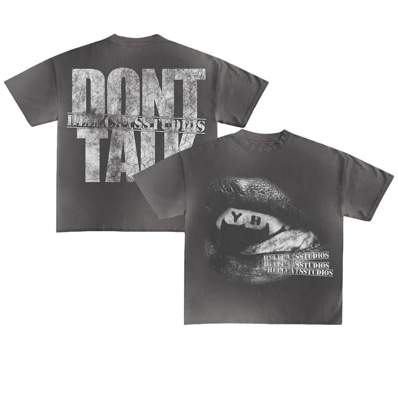 Y2K Graphic Don't Talk Personalize Printed TshirtSweater Casual Cotton Comfort T-Shirt