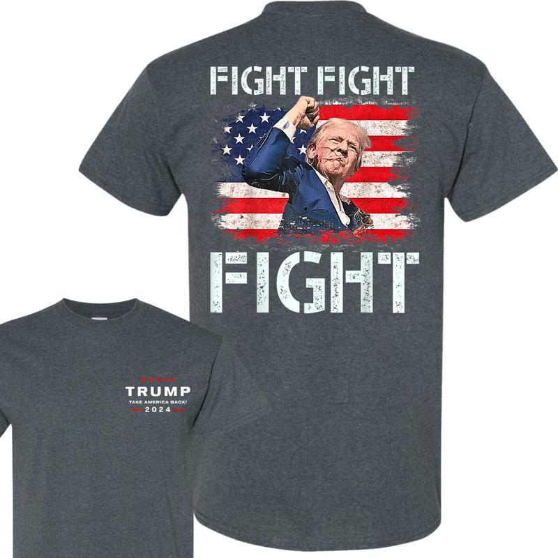 Trum Fiiight Fiiight Fiiiight Trum Signals To Ameicans To Fiiiight T-Shirt, Trum 2024 Take Ameica Back Election T-Shirt, Unisex Cotton Shirt, Full Col