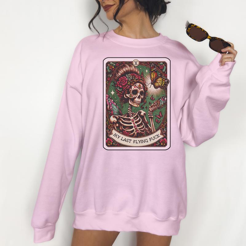 The Last Flying F Tarot - Unisex Crewneck Sweatshirt - Print is Sublimation, Christmas Crewneck, Gift Idea, Relaxed Fit, Casual Apparel