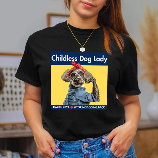 Harris 2024 T-Shirt, Childless Dog Lady, Doodle Dog Shirt, Kamala Harris Campaign, Cute Funny Dog Tshirt, President Harris Tee Top Womenswear