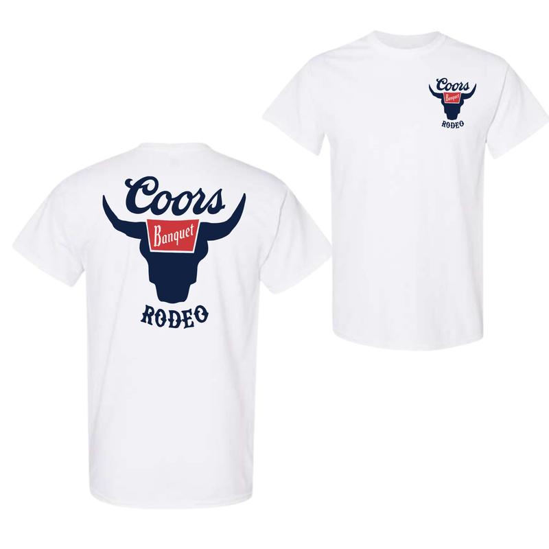 Coors Banquet Rodeo Horns Logo T-Shirt - Cotton - Find Your Perfect Fit - His And Hers Fashion