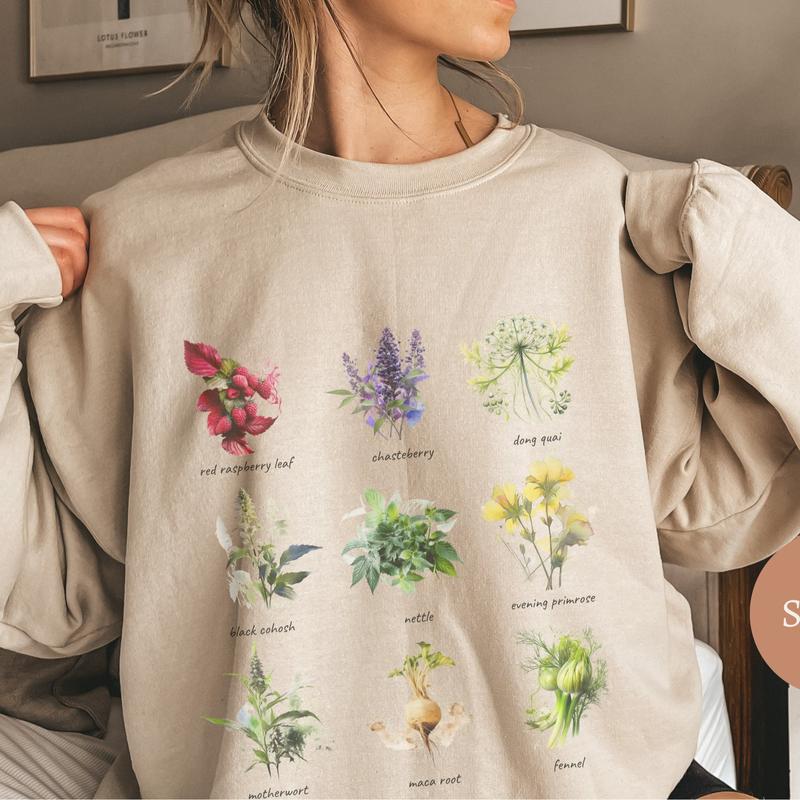 Women's Reproductive Health Herbs Sweatshirt, Herbalist T-Shirt Crewneck Hoodie, Women's Rights Shirt, Feminism Tee, Womenswear Comfort Casual