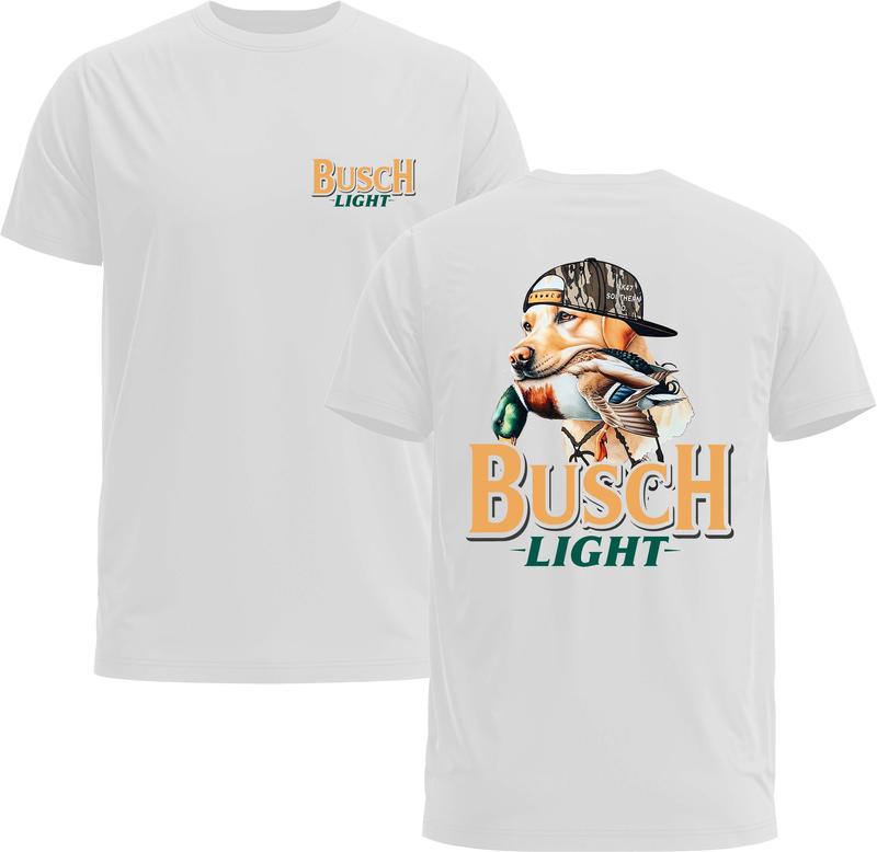 Busch Light Golden Dog Tee, Perfect for Outdoorsmen and Waterfowl Hunter, Gildan 5000 Graphic Unisex Tee, Available In All Size Classic Menswear