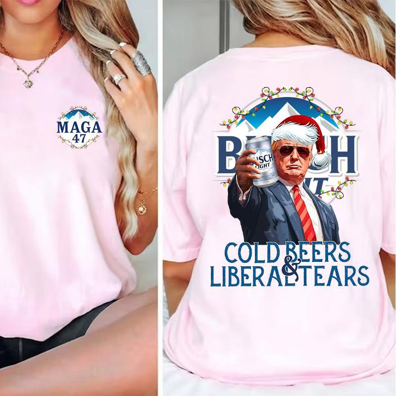 Cold Beers Liberal Tears Funny Trump Busch Light Unisex Shirt, Trump Busch light shirt for men and women