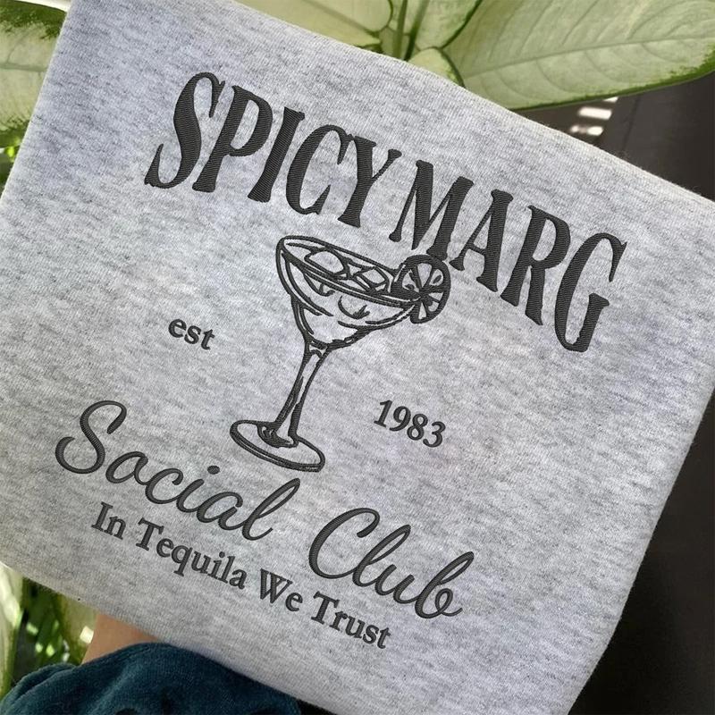 Spicy Margarita Social Club Crewneck - Trendy Margarita Sweatshirt