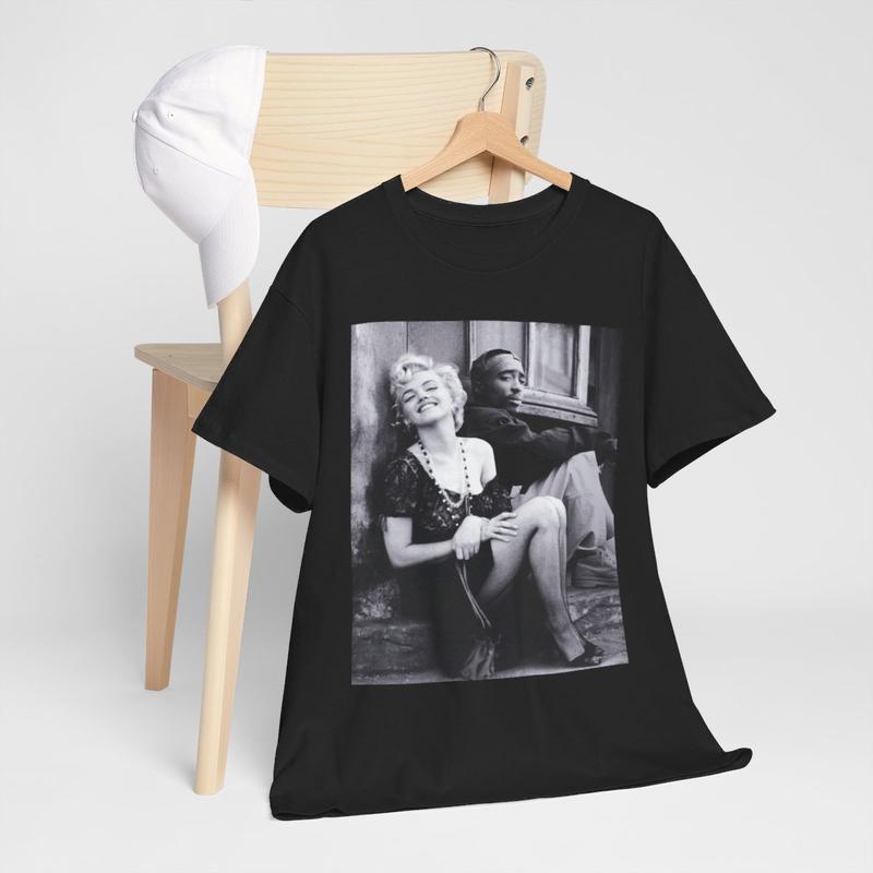 Marilyn Monroe and 2Pac Menswear cotton T-shirt Streetwear Tshirt