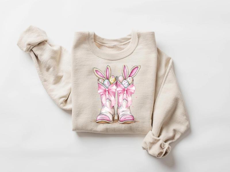 Howdy Easter Sweatshirt, Western Easter Bunny Shirt, Easter Shirt, Cowboy Boots, Happy Easter, Easter Shirts for Women, Ladies Easter Bunny