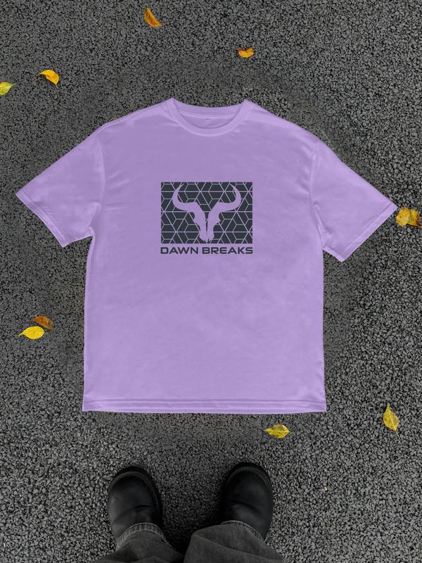 Men's Bull Head & Letter Print Round Neck Tee, Regular FitÂ Trendy Casual Streetwear GraphicÂ Short Sleeve T-Shirt for Daily Wear, Graphic Tees,Â Men's S