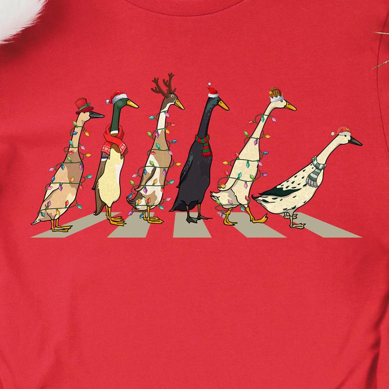 Christmas Ducks Sweatshirt - Funny Duck Sweatshirt for Women, Perfect Gift for Farm Lovers this Holiday Season, Ducks T-shirt, Gift for Family - Trend