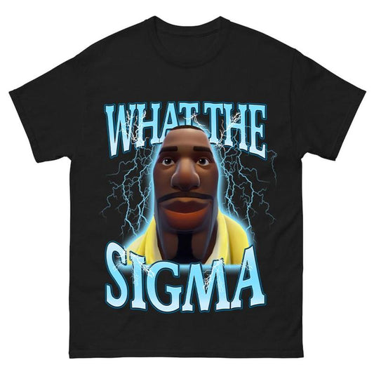 What The Sigma Humorous Meme T-Shirt, Retro Vibe, Ideal for Fortnite Fans and AJ 4 Sneakers!