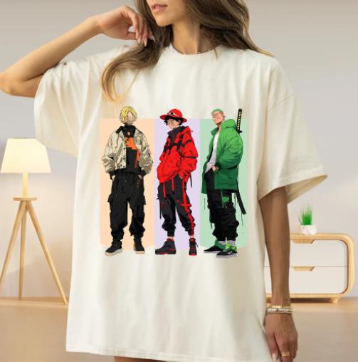 One pjece team shirt, Luffu Sanju Zoru shirt, One pjece shirt, Amjme shirt, One pjce characters shirt sweatshirt hoodies