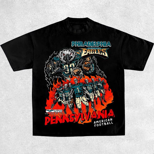 Eagles Shirt, Vintage 90s Unisex Football Tees, Football T-Shirts, Sports Shirt, Game Day Tee, Football Fan Gifts Crewneck Clothing