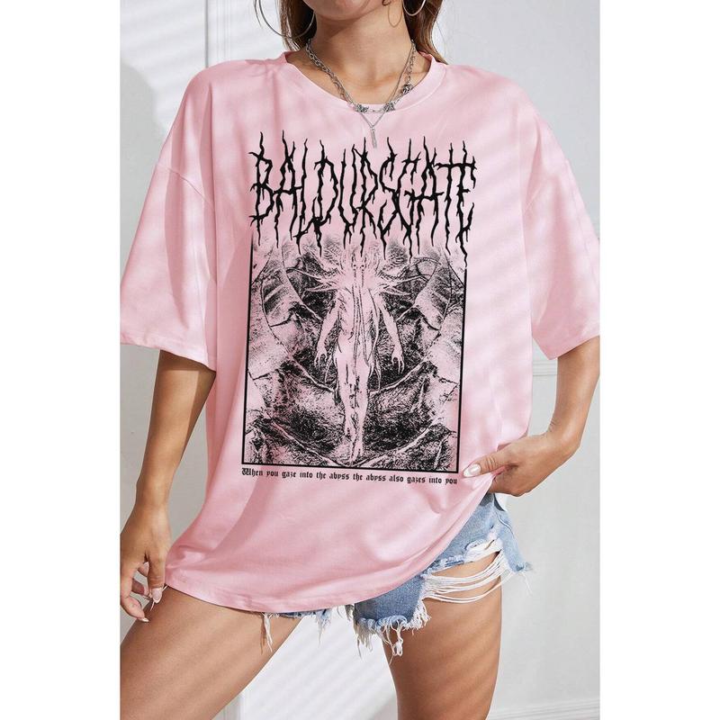 Baldurs Gate 3 Metal Mindflayer Shirt, Cotton Unisex T-shirt, Crew Neck, Size S- 4xl, Menswear Top, Womenswear Top Underwear Streetwear