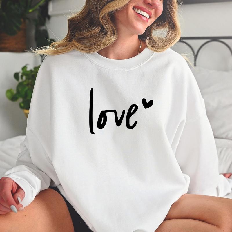 Love Sweatshirt, Heart Shirt, Love Couple Sweatshirt, Women's Sweatshirt, Couple Sweatshirt, Gift For Her