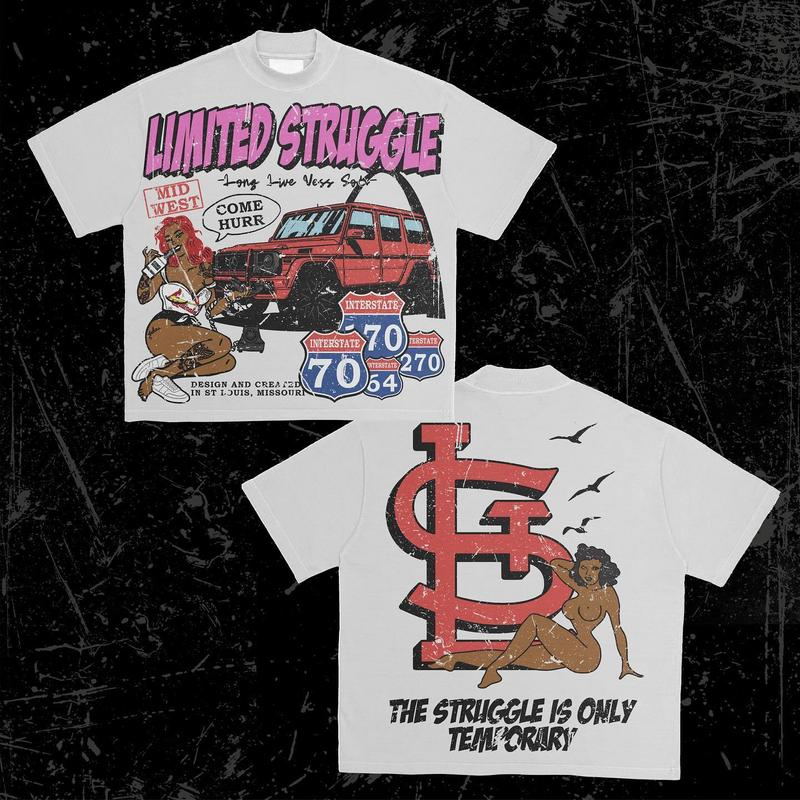 Y2K Graphic Temporary Struggle Personalize Printed Tshirt Casual Cotton