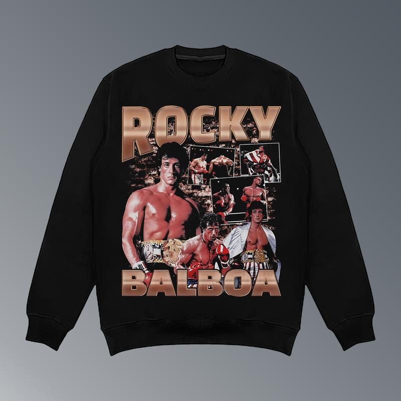 ROCKY BALBOA TEE, Boxing T-shirt, Boxer Tee, Sports Shirt, Athletic Tee, Fitness Gift, Workout T-shirt Menswear Streetwear Crewneck Clothing