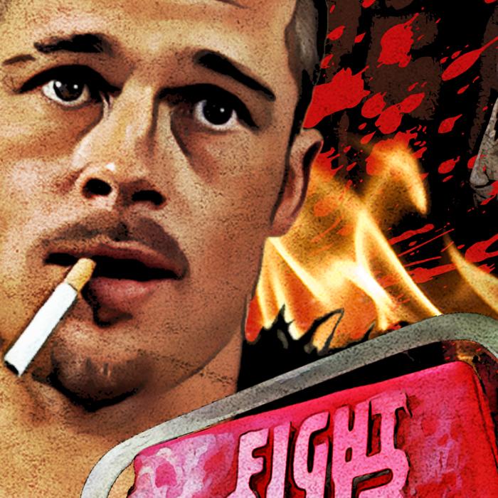 Fight Club Brad Pitt Tyler Durden 1999 Vintage Style Graphic Design T-Shirt Movies Cotton Menswear