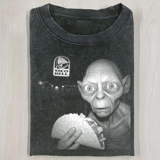 THE LORD OF THE RINGS T-SHIRT, GOLLUM Taco Bell Shirt, Movie Shirt, Funny Halloween Shirt, Gift For Men Women, Breathable Soft Cotton, Casual Round Ne