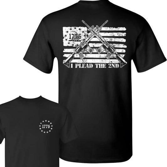 1776 I Plead The 2ND Flag USA Tee for Men and Women - Classic 100% Cotton Shirt - Top