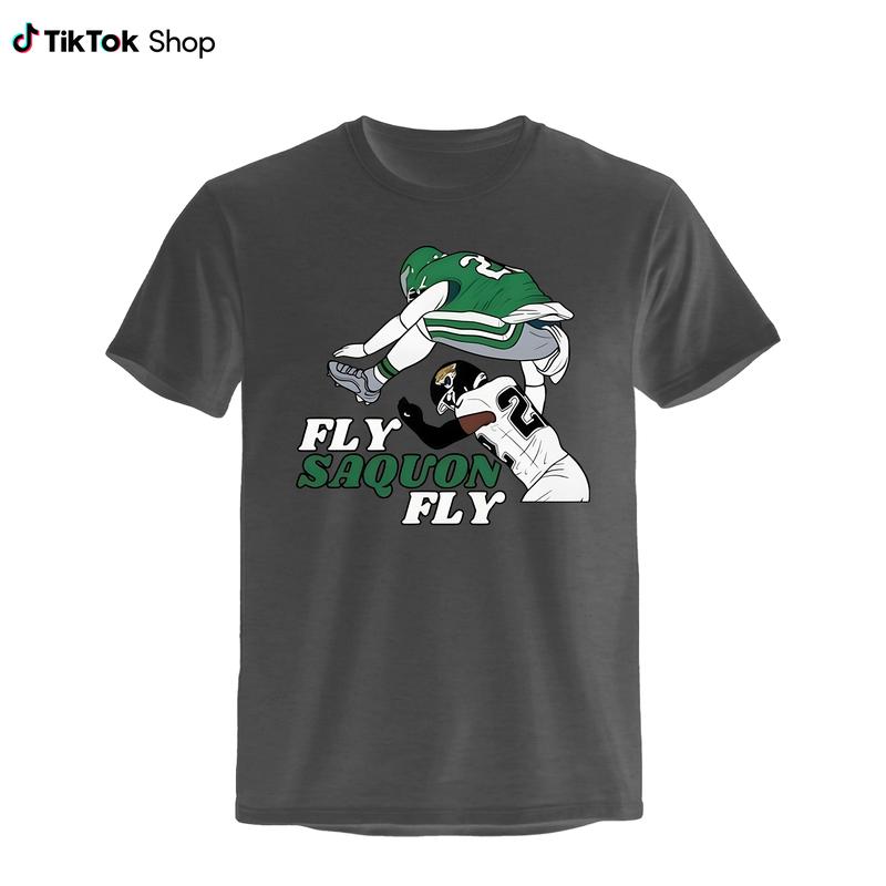 Fly Saqu0n Fly Eag Jumping Play Shirt, Philly Tee, Eag Shirt, Football T-Shirt