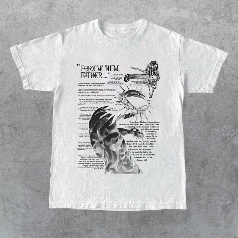 Forgive Them, Father Bible Verses Print T-shirt, Gift for Her, Gift for Him, Gift for Friend Christmas Menswear