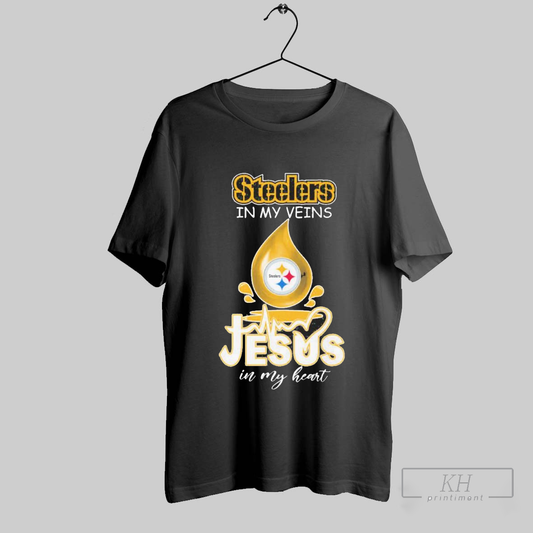 Pittsburgh Steelers In My Veins Jesus In My Heart 2025 T Shirt T Shirt
