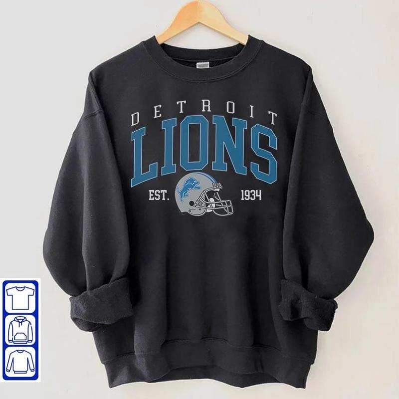 Detroit Lions Sweatshirt, Detroit Football Crewneck, Detroit Shirt - Sport Graphic Tees - Unisex Sweatshirt - For Women And For Men - Football Fan Gif