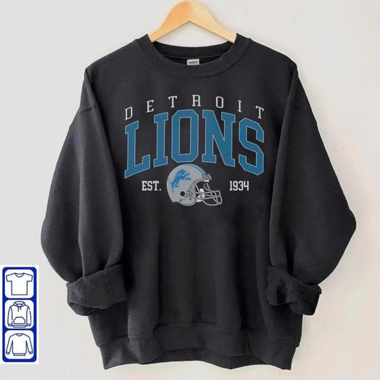 Detroit Lions Sweatshirt, Detroit Football Crewneck, Detroit Shirt - Sport Graphic Tees - Unisex Sweatshirt - For Women And For Men - Football Fan Gif