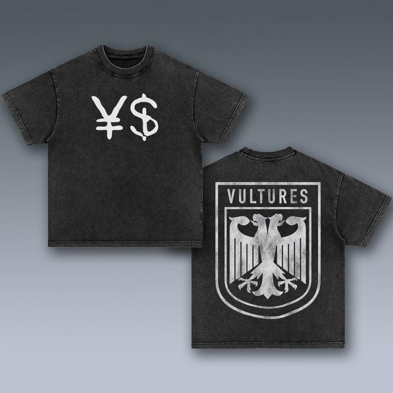 VULTURES V1-KANYE WEST 2 SIDES Cotton Vintage Shirt To Match Sneaker Hiphop Clothing Rapper Merch Shirt, Hiphop Tour Concert 2024, Gift For Fan Y2K Ae