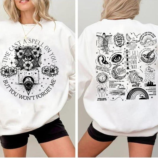 Time Cast A Spell On You But You Won't Forget Me 2 Sdile Shirt, Classic Rock Band Lover Sweatshirt, Retro Music Fan Gift, Festival Wear, Silver Tee