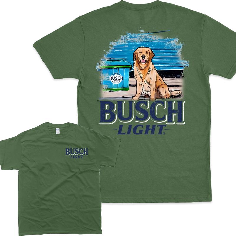 Limited Busch Light Men Best Friend 2 Sided T-shirt, Busch Light T-shirt Full Color For Men And Women Cotton Classic Menswear Top Graphics