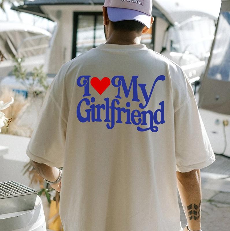 I Love My Girlfriend Shirt, I Heart Tee, Gift for Boyfriend or Husband, Classic Unisex Short Sleeve T-Shirt, Birthday or Special Occasion Gift Ideas M