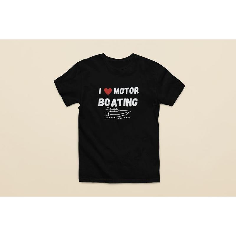 Short sleeve shirt, I LOVE MOTOR BOATING