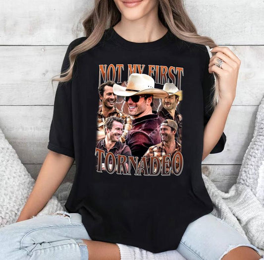 Not My First Tornadeo, Glen Powell Unisex Softstyle Vintage Shirt, Gift For Woman and Man Unisex T-Shirt