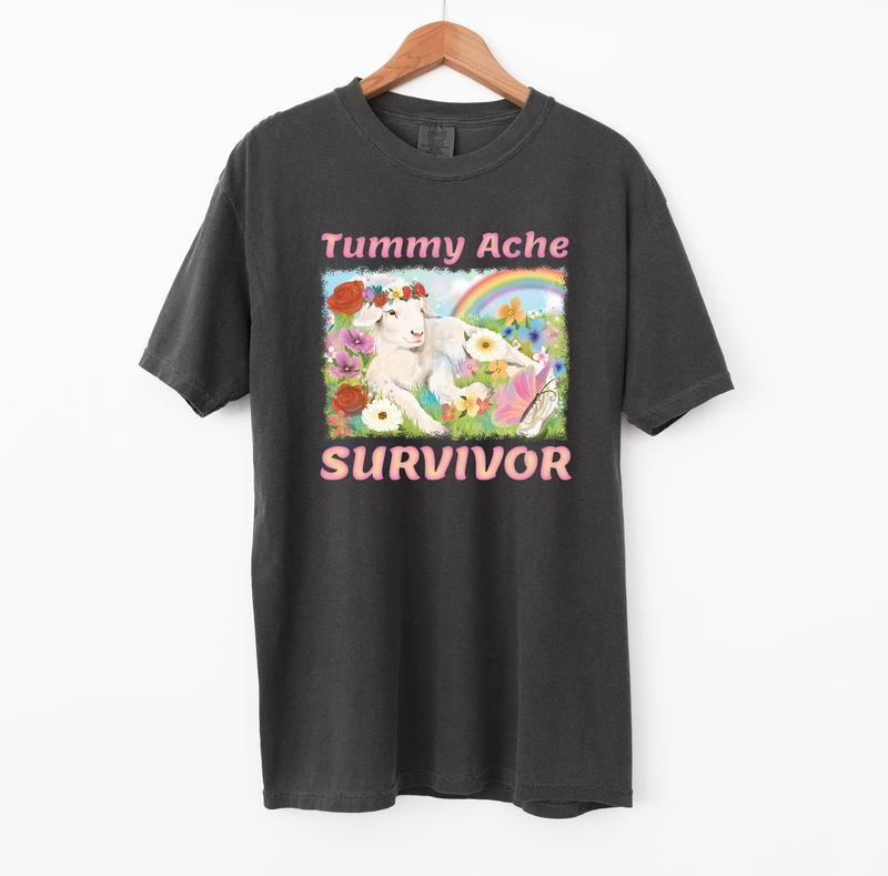 Tummy Ache Survivor Lamb Tshirt, Cute Tshirt, Comfort Colors Shirt