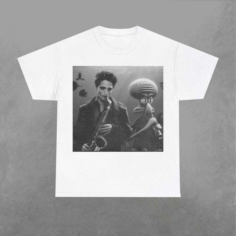 Edward Cullen and Squidward Tentacles Shirt, Edward Cullen Shirt, Squidward Tentacles Tshirt, Twilight Sweatshirt, SpongeBob Classic Fabric