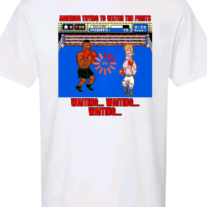 Trying to watch the fights... waiting.... waiting... waiting tshirt. Men's funny T-shirt Cotton Top Menswear casual unisex meme