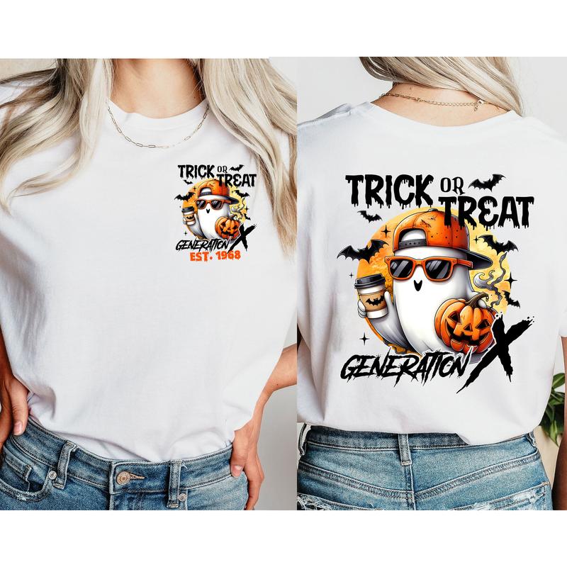 Generation X Halloween Member Shirt 1980 Birth Custom Year, FAFO Two Side T-Shirt