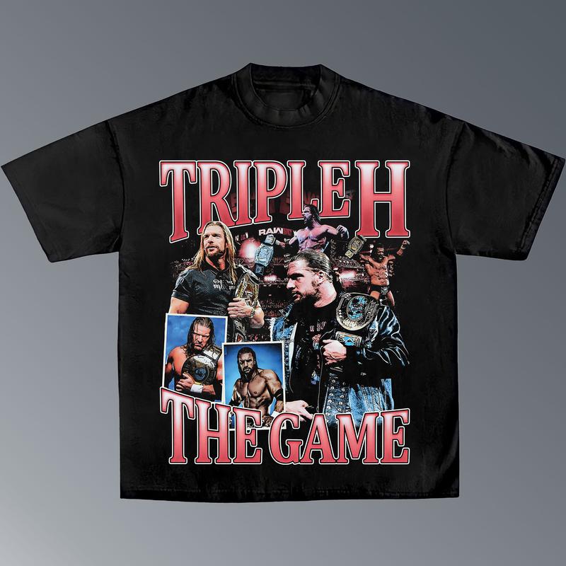 TRIPLE H TEE, Wrestling Graphic Tee, Sports T-shirt, Athlete Shirt, Wrestling Gift, Fitness Tee Crewneck Clothing Streetwear