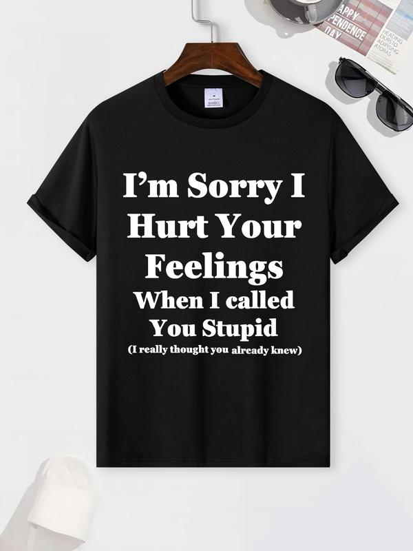 Men's Cross Print Round Neck Tee, Casual Summer Short Sleeve T-shirt, Stylish Back To School Streetwear, Trendy Tops for 2024 Season