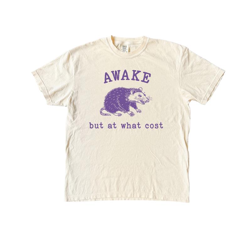 Awake at what cost Graphic Tee, Possum Meme Comfort Colors Shirt