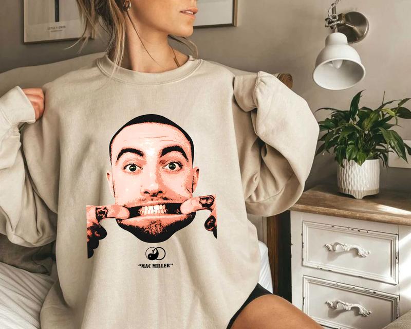 Mac Miller Face Sweatshirt, Mac Miller Sweater, I Miss Mac Miller, Mac Forever Sweashirt