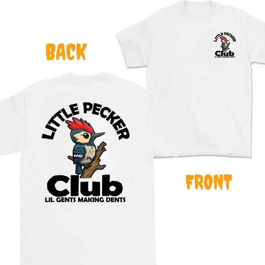 Little Pecker Club Men's T-shirt, Little Pecker Club Lil Gents Making Dents Shirt, Little Pecker Club Unisex Cotton 2 Sides Shirt, Full Colors, Full S