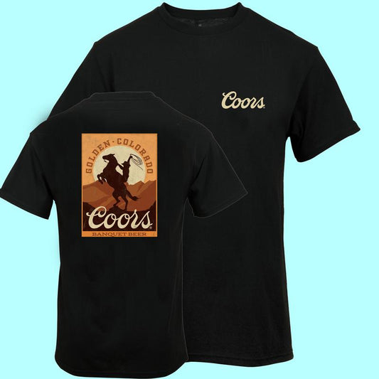 Coors Golden T-shirt - 2 Side - Find Your Look - Assorted Colors - Your Size Here - For Everyone - Work From Home Wear