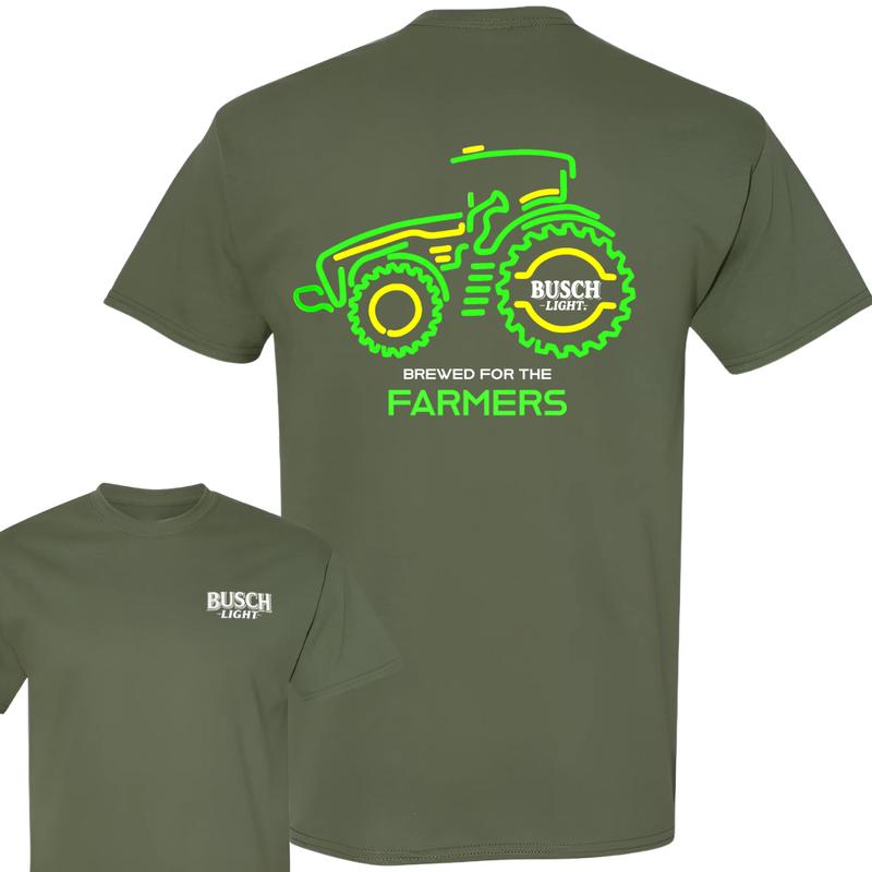 Busch Light Farmers Tractor 2-sided T-shirt, Busch Light T shirt Full Color For Men And Women