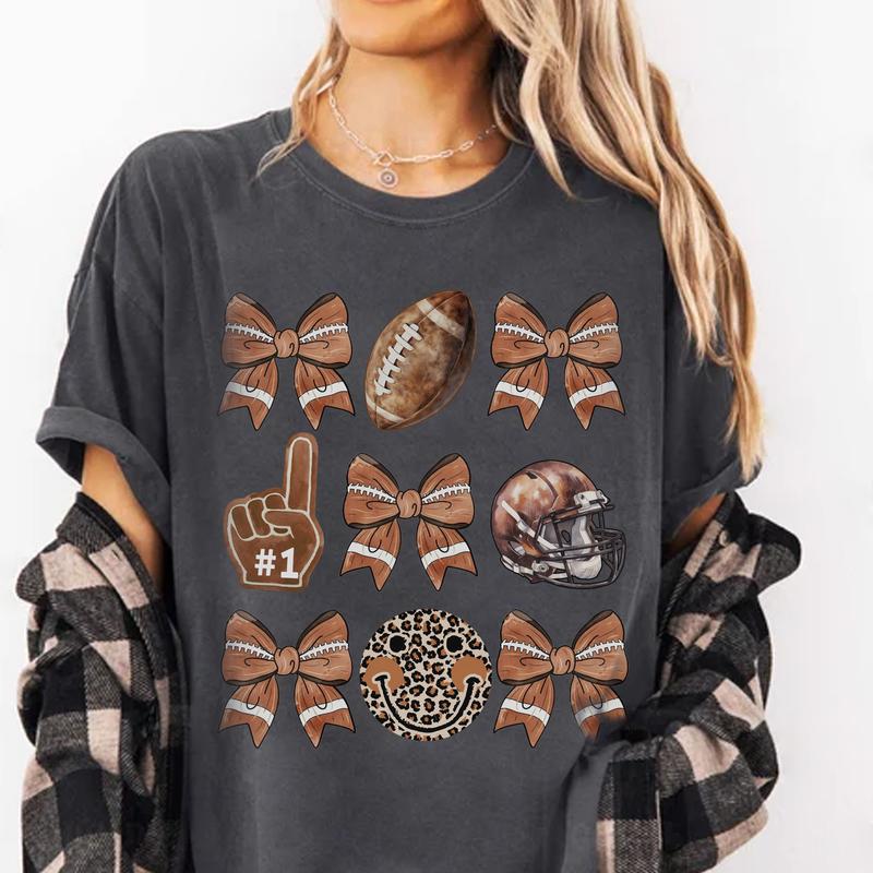 Coquette Football Shirt, Football Mom Shirt, Game Day, Fall Football Bow, Football Season, Sport Team Matching Shirt, Sport Gift