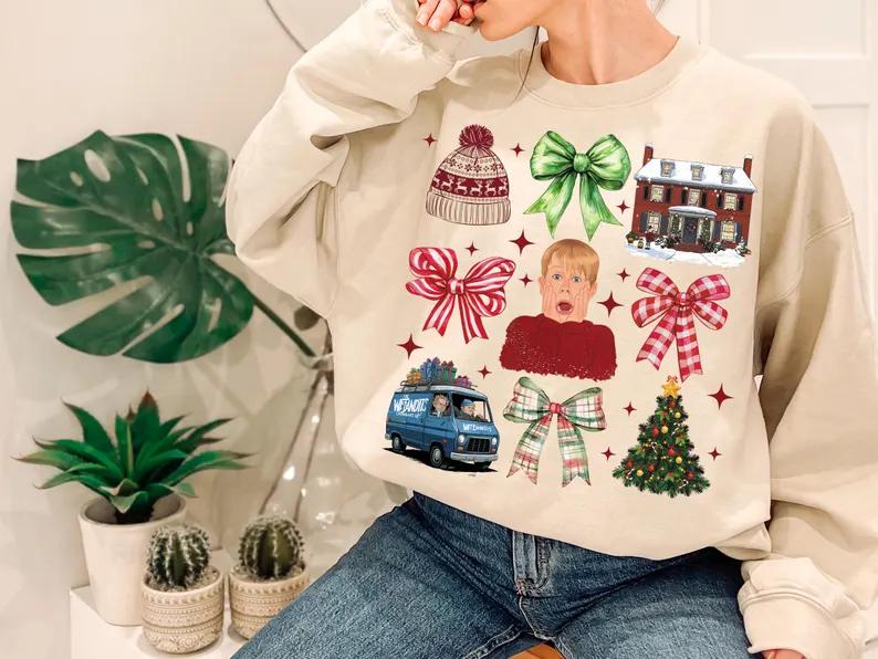 Christmas Comedy Movies Kid Alone Sweatshirt, The Boys of Winter Christmas Sweatshirt, 90’s Christmas Sweatshirt